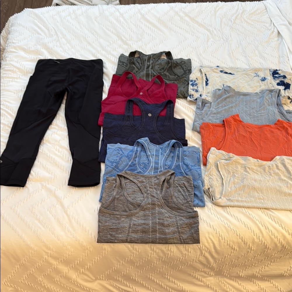 LULULEMON BUNDLE - 9 tank tops and 1 pair of leggings